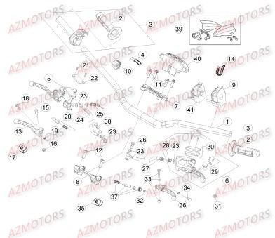 COMMANDES - GUIDON pour RR-4T-450-14