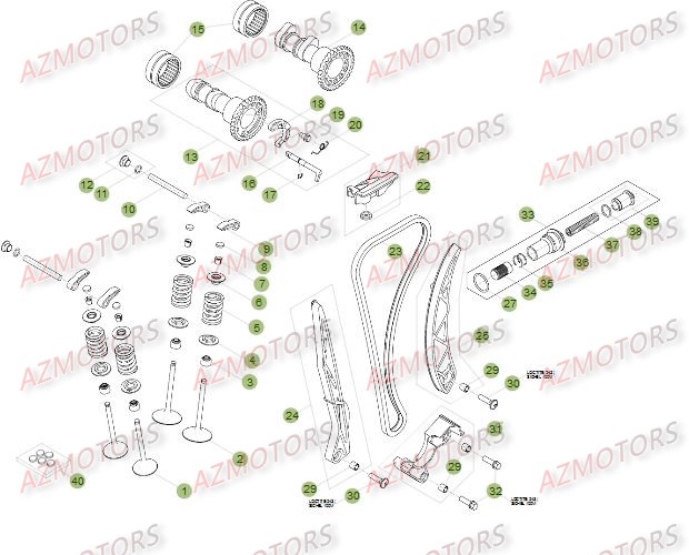 Cylindre   Culasse   Distribution 2 BETA Pièces Beta RR 4T 450 Enduro - 2014