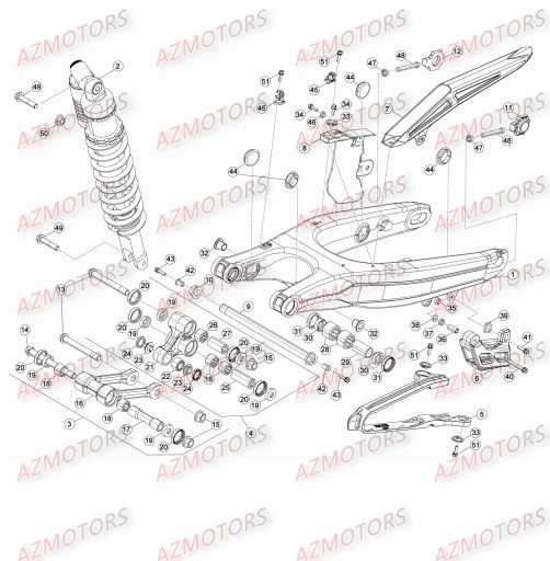 FOURCHE ARRIERE - SUSPENSION AR pour RR-4T-450-14