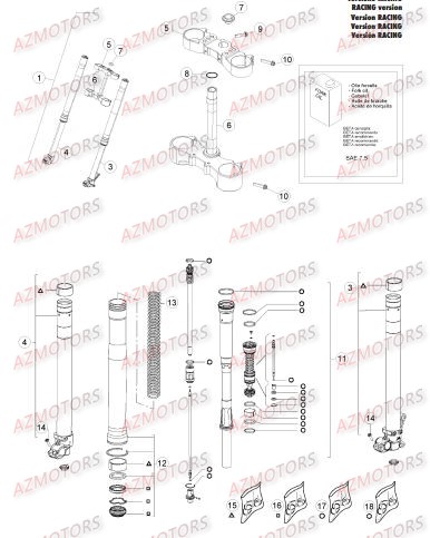 FOURCHE No SERIE 250075 A 259999 BETA RR 4T 450 14