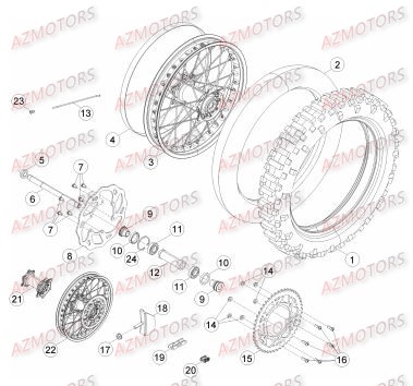 Roue Arriere BETA Pièces Beta RR 4T 450 Enduro - 2014
