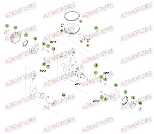 Vilebrequin   Piston   Contre Arbre 2 BETA Pièces Beta RR 4T 450 Enduro - 2014