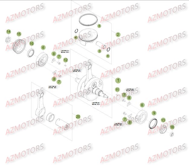 VILEBREQUIN - PISTON - CONTRE ARBRE 2 BETA Pièces BETA RR 4T 450 - [2014]