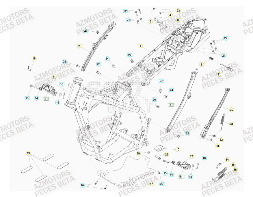 ACCESSOIRES_DU_CHASSIS BETA Pièces Beta RR 4T 480 Enduro - 2015