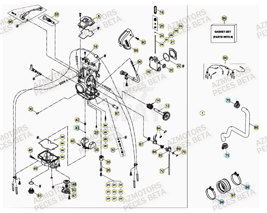 CARBURATEUR BETA RR 4T 480 15