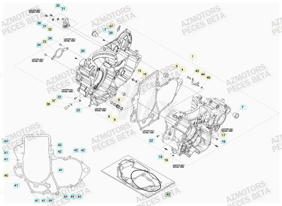 CARTER_MOTEUR BETA Pièces Beta RR 4T 480 Enduro - 2015