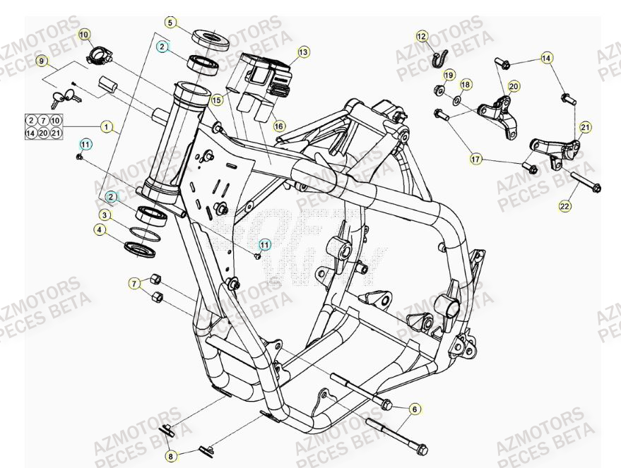 Chassis BETA Pièces Beta RR 4T 480 Enduro - 2015