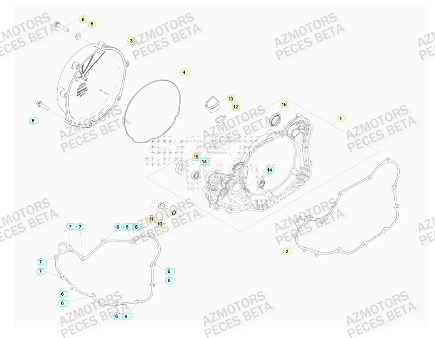 COUVERCLE EMBRAYAGE pour RR-4T-480-15