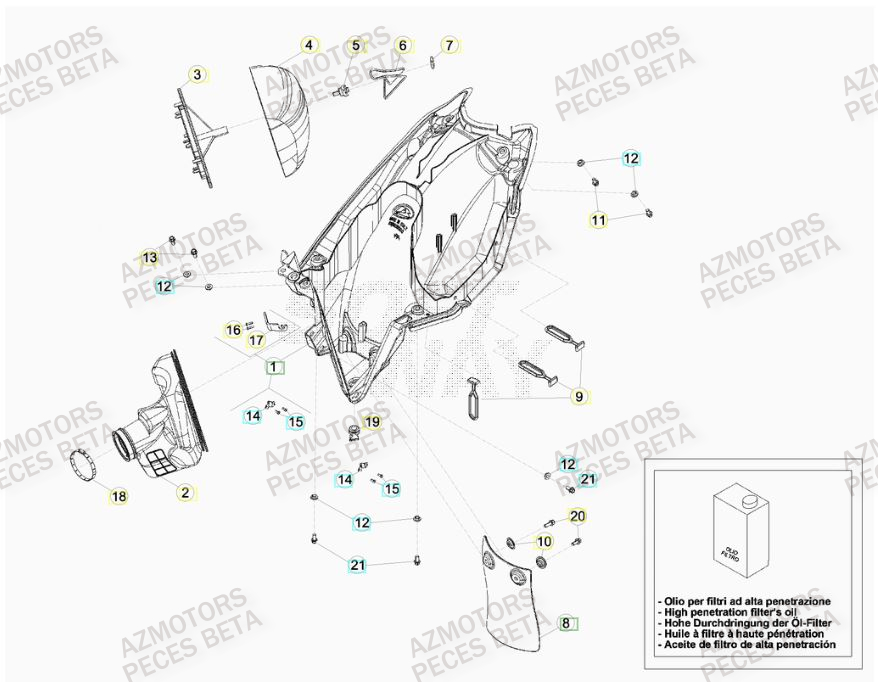 Filtre A Air BETA Pièces Beta RR 4T 480 Enduro - 2015
