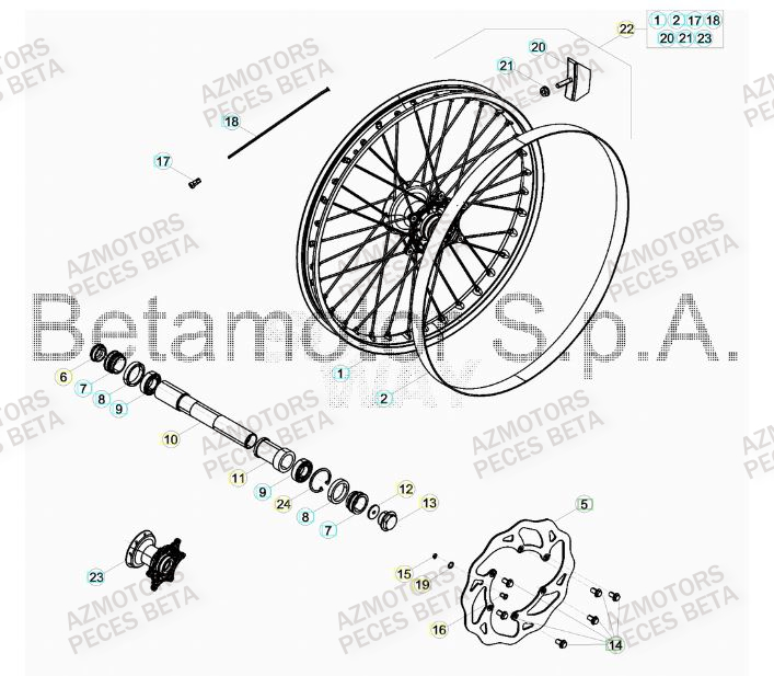 ROUE_AVANT BETA Pièces Beta RR 4T 480 Enduro - 2015