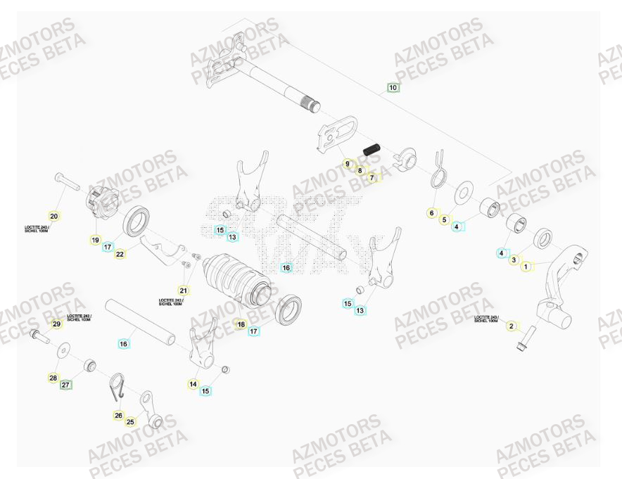 SELECTEUR_DE_VITESSES BETA Pièces Beta RR 4T 480 Enduro - 2015