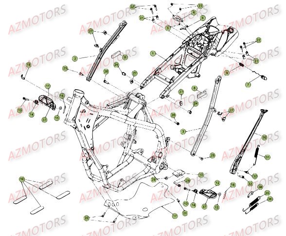 REPOSE-PIEDS BETA pour ACCESSOIRES DU CHASSIS de RR-4T-498-12