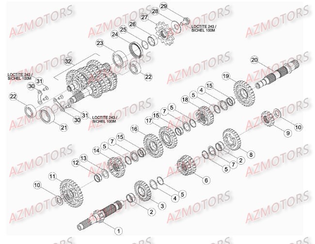 BOITE A VITESSES pour RR-4T-498-12