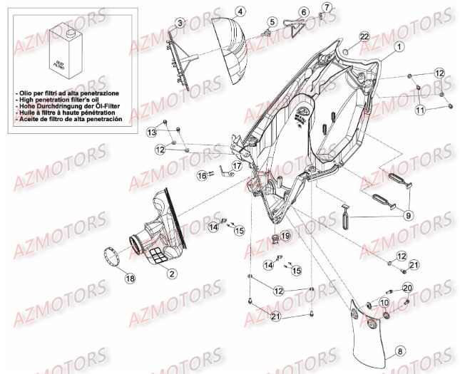 FILTRE AIR BETA pour BOITIER DU FILTRE de RR-4T-498-12