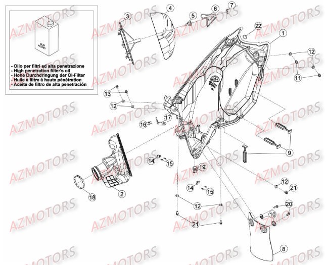 BOITIER DU FILTRE BETA Pièces BETA RR 4T 498 - [2012]