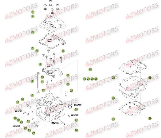 CYLINDRE   CULASSE   DISTRIBUTION BETA RR 4T 498 12