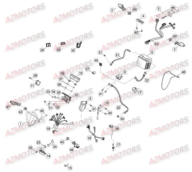 Installation Electrique BETA Pièces Beta RR 4T 498 Enduro - 2012