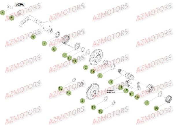 Kick Starter BETA Pièces Beta RR 4T 498 Enduro - 2012