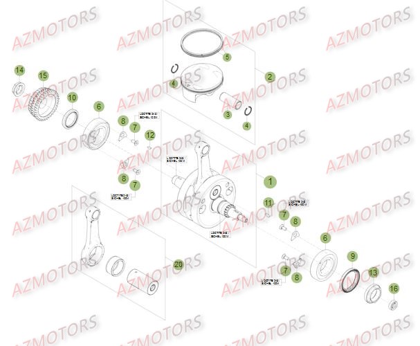 VILEBREQUIN - PISTON - CONTRE-ARBRE 2 BETA Pièces BETA RR 4T 498 - [2012]