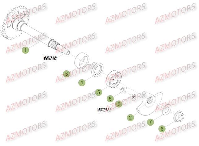 Vilebrequin   Piston   Contre Arbre BETA Pièces Beta RR 4T 498 Enduro - 2012