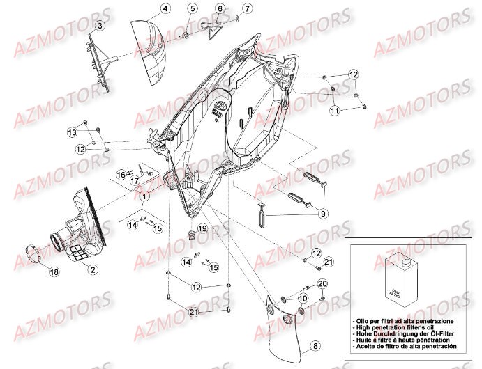 FILTRE AIR BETA pour BOITIER DU FILTRE de RR-4T-498-13