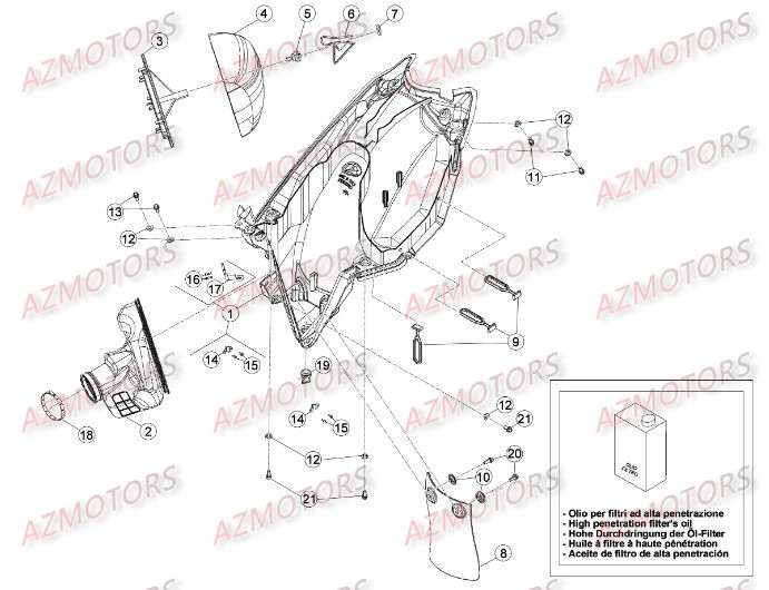 BOITIER DU FILTRE pour RR-4T-498-13