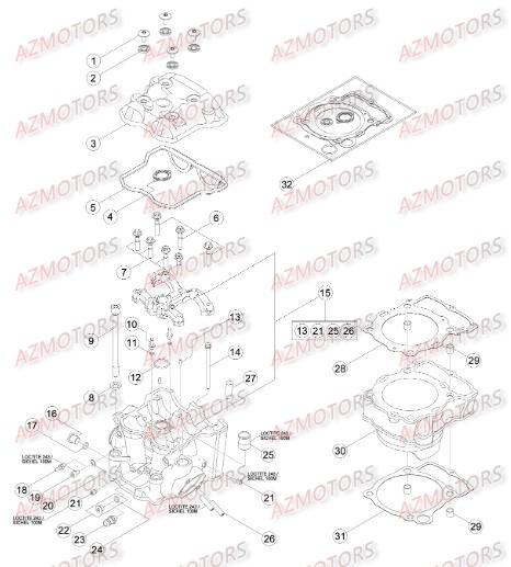 CYLINDRE   CULASSE   DISTRIBUTION BETA RR 4T 498 13