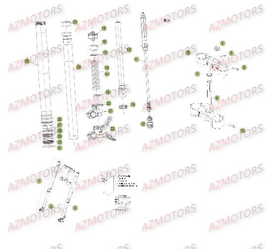 Fourche Du No Serie 0 A 300516 BETA Pièces Beta RR 4T 498 Enduro - 2013