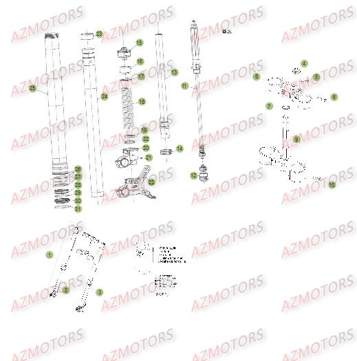 Fourche Du No Serie 300602 A 349999 BETA Pièces Beta RR 4T 498 Enduro - 2013