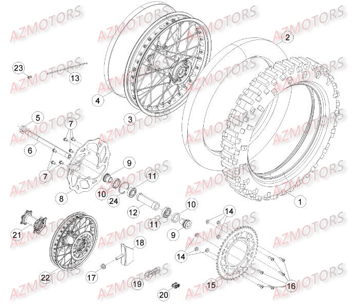 Roue Arriere BETA Pièces Beta RR 4T 498 Enduro - 2013