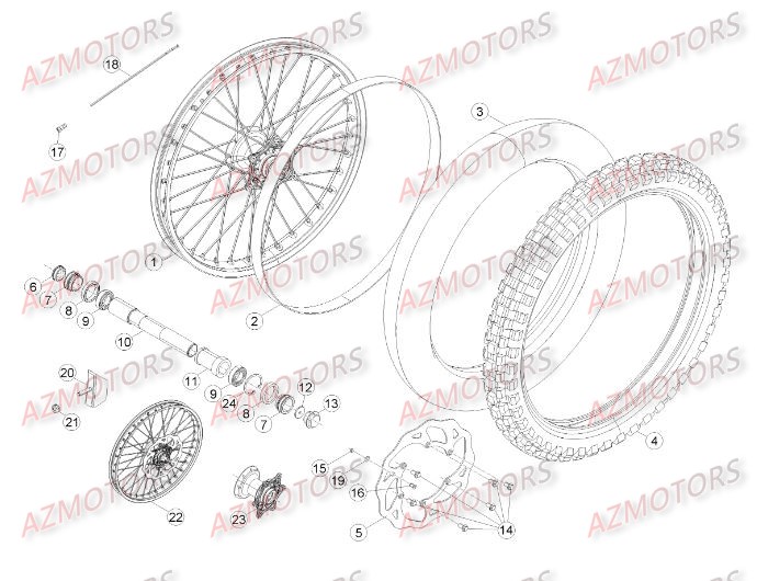 Roue Avant BETA Pièces Beta RR 4T 498 Enduro - 2013