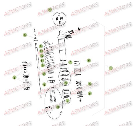 Suspension Arriere [2] AZMOTORS Pièces Beta RR 4T 498 Enduro - 2013