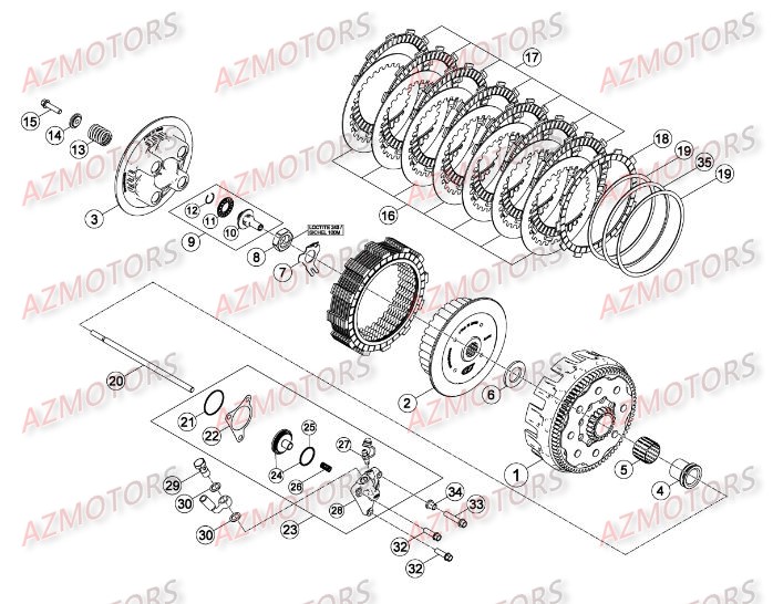 TRANSMISSION PRINCIPALE - EMBRAYAGE pour RR-4T-498-13