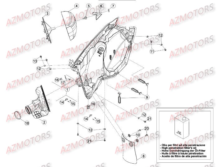FILTRE AIR BETA pour BOITIER DU FILTRE de RR-4T-498-14