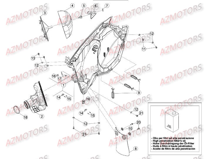 BOITIER DU FILTRE BETA Pièces BETA RR 4T 498 - [2014]