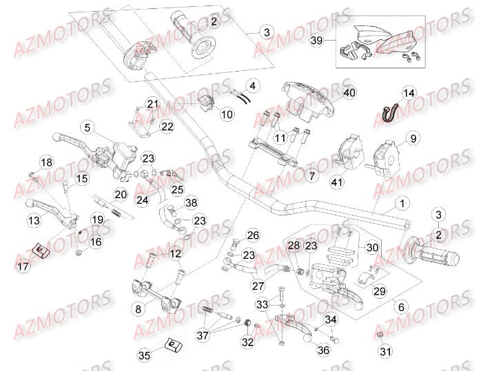 GUIDON RR 4T  07 BETA pour COMMANDES - GUIDON de RR-4T-498-14