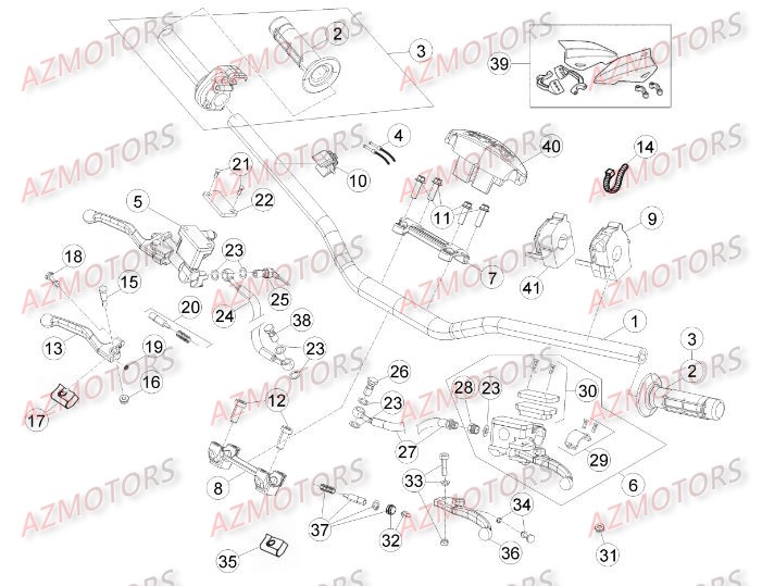 COMMANDES   GUIDON BETA RR 4T 498 14