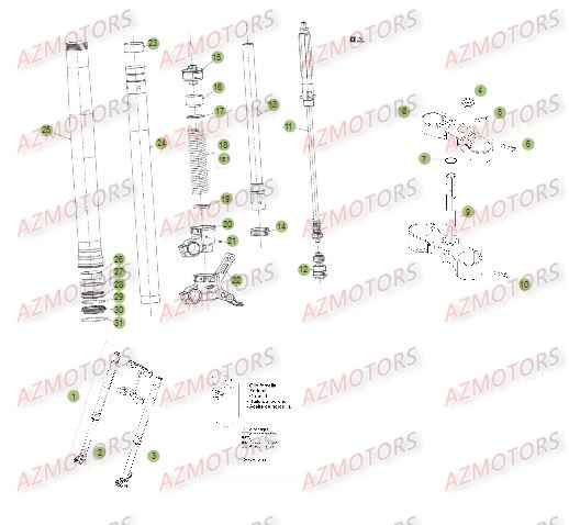 GR. RESSORT K=4,2 N/MM BETA pour FOURCHE DU No SERIE 000000 A 300516 de RR-4T-498-14