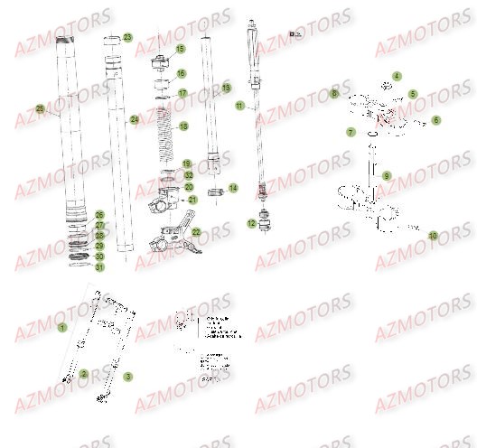 Fourche Du No Serie 300602 A 349999 BETA Pièces Beta RR 4T 498 Enduro - 2014