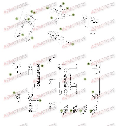 Fourche Du No Serie 350031 A 359999 BETA Pièces Beta RR 4T 498 Enduro - 2014