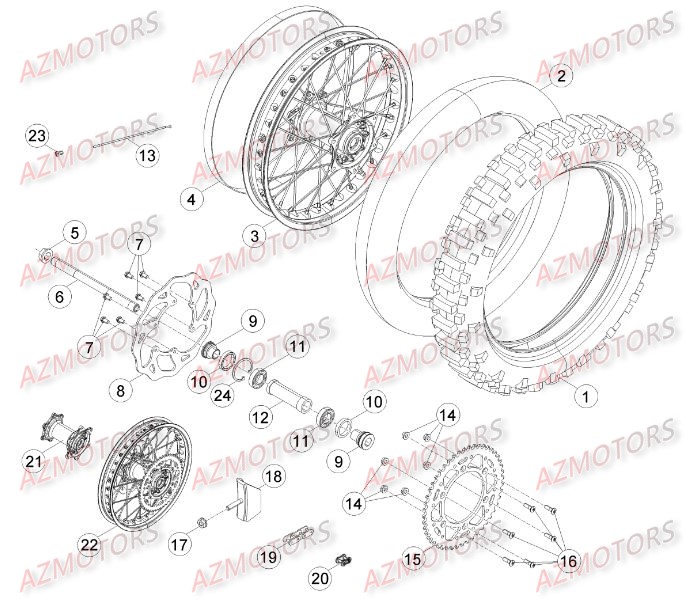 Roue Arriere BETA Pièces Beta RR 4T 498 Enduro - 2014