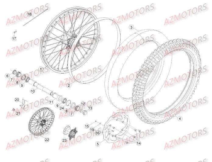 Roue Avant BETA Pièces Beta RR 4T 498 Enduro - 2014