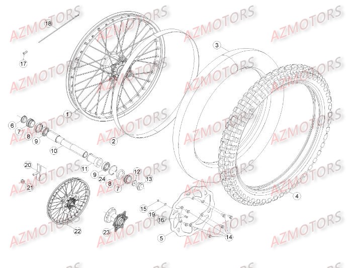 ROUE AVANT pour RR-4T-498-14