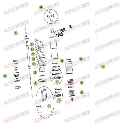 RESSORT AMORTISSEUR 5,0K BETA pour SUSPENSION ARRIERE 2 de RR-4T-498-14