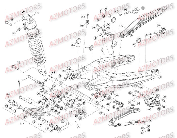 Suspension Arriere BETA Pièces Beta RR 4T 498 Enduro - 2014
