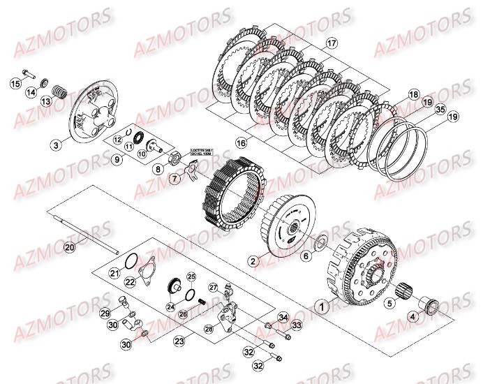 TRANSMISSION PRINCIPALE - EMBRAYAGE pour RR-4T-498-14