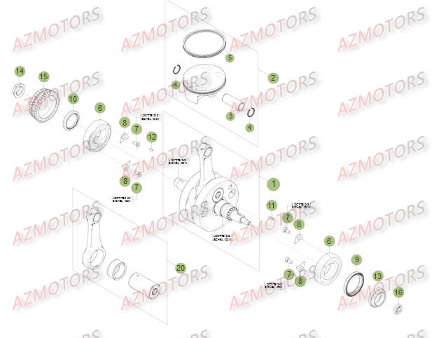 VILEBREQUIN - PISTON - CONTRE-ARBRE 2 BETA Pièces BETA RR 4T 498 - [2014]