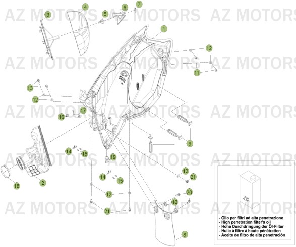FILTRE AIR BETA pour BOITIER DU FILTRE de RR-4T-520-11