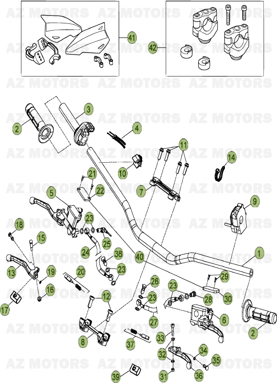 JEU PROTEGE-MAINS RR -BLANC- pour COMMANDES - GUIDON de RR-4T-520-11