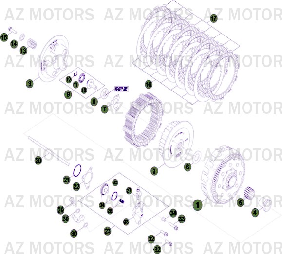 Embrayage Du No Serie 300378 A 300396 BETA Pièces Beta RR 4T 520 Enduro - 2011